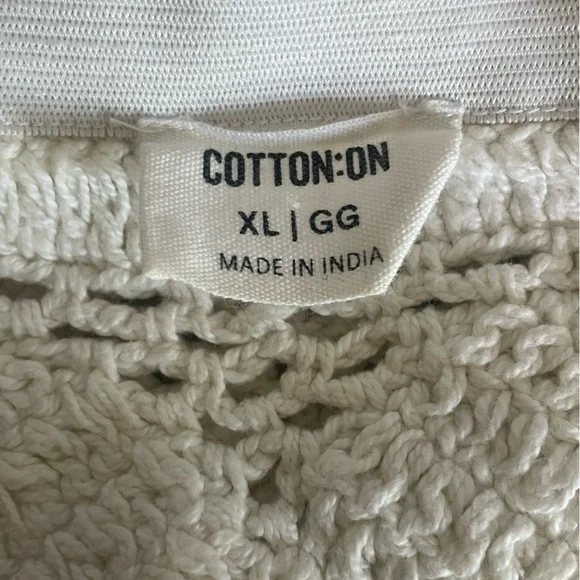 Cotton On XL Cream Crochet Halter Crop Top – Boho Festival Adjustable Tie Back - Picture 4 of 10